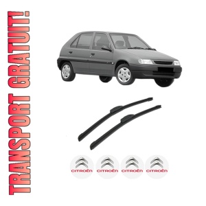 Set stergatoare auto CITROEN SAXO (S0, S1) din 1996-2004, pentru parbriz auto, 2 bucati, Bosch Aerotwin Retrofit, din cauciuc siliconat rezistent, 4 Stickere Auto CITROEN