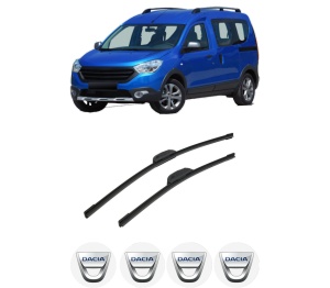Set stergatoare auto DACIA DOKKER MPV (KE_) din 2012-2021, pentru parbriz auto, 2 bucati, Bosch Aerotwin Retrofit, din cauciuc siliconat rezistent, 4 Stickere Auto DACIA - Img 2