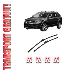 Set stergatoare auto DODGE JOURNEY din 2008-2015, pentru parbriz auto, 2 bucati, Bosch Aerotwin Retrofit, din cauciuc siliconat rezistent, 4 Stickere Auto DODGE
