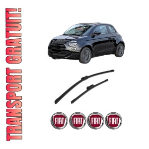 Set stergatoare auto FIAT 500e (332_) din 2020, pentru parbriz auto, 2 bucati, Bosch Aerotwin, din cauciuc siliconat rezistent, 4 Stickere Auto FIAT