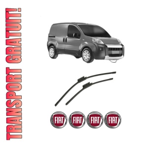 Set stergatoare auto FIAT FIORINO MPV (225_) din 2007-2016, pentru parbriz auto, 2 bucati, Bosch Aerotwin, din cauciuc siliconat rezistent, 4 Stickere Auto FIAT