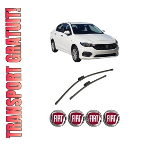 Set stergatoare auto FIAT TIPO Saloon (356_, 357_) din 2015-2022, pentru parbriz auto, 2 bucati, Bosch Aerotwin Multi, din cauciuc siliconat rezistent, 4 Stickere Auto FIAT