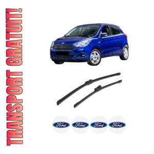 Set stergatoare auto FORD KA+ III (UK, FK) din 2016-2018, pentru parbriz auto, 2 bucati, Bosch Aerotwin, din cauciuc siliconat rezistent, 4 Stickere Auto FORD