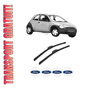 Set stergatoare auto FORD KA (RB_) din 1996-2008, pentru parbriz auto, 2 bucati, Bosch Aerotwin Retrofit, din cauciuc siliconat rezistent, 4 Stickere Auto FORD