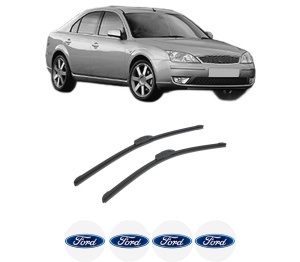 Set stergatoare auto FORD MONDEO III (B5Y) din 2000-2007, pentru parbriz auto, 2 bucati, Bosch Aerotwin Retrofit, din cauciuc siliconat rezistent, 4 Stickere Auto FORD - Img 2