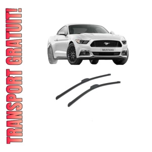 Set stergatoare auto FORD MUSTANG Coupe din 2004-2024, pentru parbriz auto, 2 bucati, Bosch Aerotwin Retrofit, din cauciuc siliconat rezistent, 4 Stickere Auto FORD