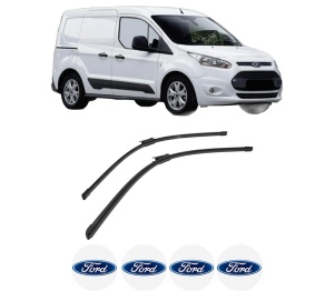Set stergatoare auto FORD TRANSIT CONNECT MPV din 2013-2018, pentru parbriz auto, 2 bucati, Bosch Aerotwin, din cauciuc siliconat rezistent, 4 Stickere Auto FORD - Img 2