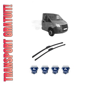 Set stergatoare auto GAZ GAZELLE NEXT Platform/Chassis din 2013-2020, pentru parbriz auto, 2 bucati, Bosch Aerotwin Retrofit, din cauciuc siliconat rezistent, 4 Stickere Auto GAZ