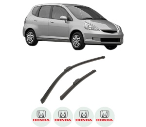 Set stergatoare auto HONDA JAZZ II (GD_, GE3, GE2) din 2002-2008, pentru parbriz auto, 2 bucati, Bosch Aerotwin Retrofit, din cauciuc siliconat rezistent, 4 Stickere Auto HONDA - Img 2