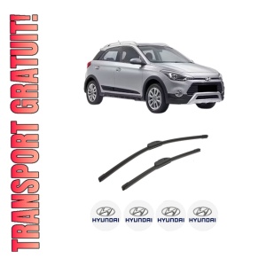 Set stergatoare auto HYUNDAI i20 ACTIVE (IB, GB) din 2015-2018, pentru parbriz auto, 2 bucati, Bosch Aerotwin Retrofit, din cauciuc siliconat rezistent, 4 Stickere Auto HYUNDAI - Img 1