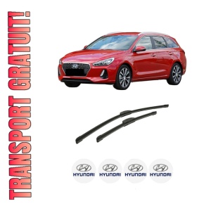 Set stergatoare auto HYUNDAI i30 Estate (PDE) din 2017-2020, pentru parbriz auto, 2 bucati, Bosch Aerotwin Retrofit, din cauciuc siliconat rezistent, 4 Stickere Auto HYUNDAI