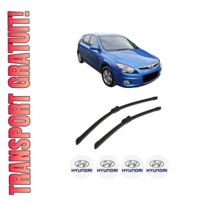 Set stergatoare auto HYUNDAI i30 (FD) din 2007-2011, pentru parbriz auto, 2 bucati, Bosch Aerotwin, din cauciuc siliconat rezistent, 4 Stickere Auto HYUNDAI