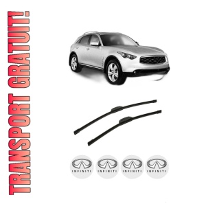 Set stergatoare auto INFINITI FX din 2003-2013, pentru parbriz auto, 2 bucati, Bosch Aerotwin Retrofit, din cauciuc siliconat rezistent, 4 Stickere Auto INFINITI