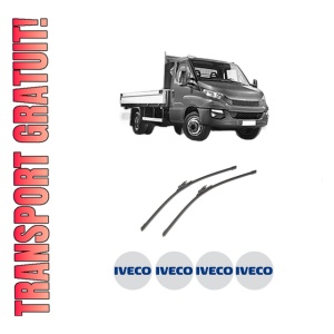 Set stergatoare auto Iveco DAILY VI Platform/Chassis din 2014-2022, pentru parbriz auto, 2 bucati, Bosch Aerotwin, din cauciuc siliconat rezistent, 4 Stickere Auto Iveco