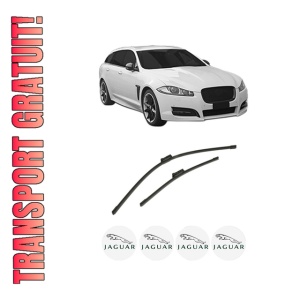 Set stergatoare auto JAGUAR XF SPORTBRAKE (X260) din 2017-2020, pentru parbriz auto, 2 bucati, Bosch Aerotwin, din cauciuc siliconat rezistent, 4 Stickere Auto JAGUAR