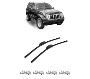 Set stergatoare auto JEEP CHEROKEE (KJ) din 2001-2008, pentru parbriz auto, 2 bucati, Bosch Aerotwin Retrofit, din cauciuc siliconat rezistent, 4 Stickere Auto JEEP - Img 2