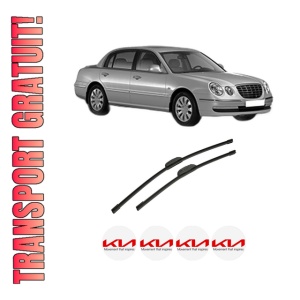 Set stergatoare auto KIA OPIRUS (GH) din 2003-2012, pentru parbriz auto, 2 bucati, Bosch Aerotwin Retrofit, din cauciuc siliconat rezistent, 4 Stickere Auto KIA
