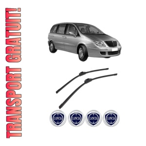 Set stergatoare auto LANCIA PHEDRA (179_) din 2002-2010, pentru parbriz auto, 2 bucati, Bosch Aerotwin Retrofit, din cauciuc siliconat rezistent, 4 Stickere Auto LANCIA
