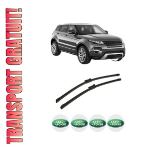 Set stergatoare auto LAND ROVER RANGE ROVER EVOQUE (L538) din 2011-2019, pentru parbriz auto, 2 bucati, Bosch Aerotwin, din cauciuc siliconat rezistent, 4 Stickere Auto LAND ROVER