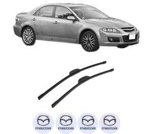 Set stergatoare auto MAZDA 6 Hatchback (GG) din 2002-2007, pentru parbriz auto, 2 bucati, Bosch Aerotwin Retrofit, din cauciuc siliconat rezistent, 4 Stickere Auto MAZDA - Img 2