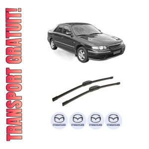 Set stergatoare auto MAZDA 626 V Hatchback (GF) din 1997-2002, pentru parbriz auto, 2 bucati, Bosch Aerotwin Retrofit, din cauciuc siliconat rezistent, 4 Stickere Auto MAZDA