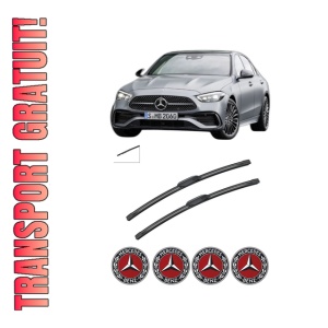 Set stergatoare auto MERCEDES-BENZ C-CLASS (W206) din 2021-2024, pentru parbriz auto, 2 bucati, Bosch Aerotwin, din cauciuc siliconat rezistent, 4 Stickere Auto MERCEDES-BENZ