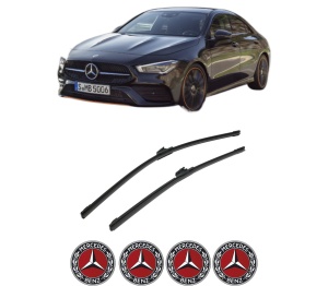 Set stergatoare auto MERCEDES-BENZ CLA (C118) din 2019-2023, pentru parbriz auto, 2 bucati, Bosch Aerotwin, din cauciuc siliconat rezistent, 4 Stickere Auto MERCEDES-BENZ - Img 2