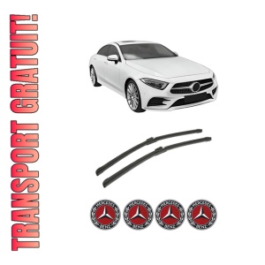 Set stergatoare auto MERCEDES-BENZ CLS (C257) din 2017-2021, pentru parbriz auto, 2 bucati, Bosch Aerotwin, din cauciuc siliconat rezistent, 4 Stickere Auto MERCEDES-BENZ