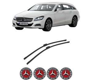 Set stergatoare auto MERCEDES-BENZ CLS Shooting Brake (X218) din 2012-2017, pentru parbriz auto, 2 bucati, Bosch Aerotwin, din cauciuc siliconat rezistent, 4 Stickere Auto MERCEDES-BENZ - Img 2