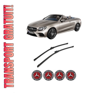 Set stergatoare auto MERCEDES-BENZ E-CLASS Convertible (A238) din 2017-2021, pentru parbriz auto, 2 bucati, Bosch Aerotwin, din cauciuc siliconat rezistent, 4 Stickere Auto MERCEDES-BENZ