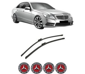 Set stergatoare auto MERCEDES-BENZ E-CLASS (W212) din 2009-2016, pentru parbriz auto, 2 bucati, Bosch Aerotwin, din cauciuc siliconat rezistent, 4 Stickere Auto MERCEDES-BENZ - Img 2