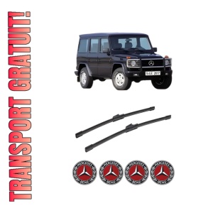 Set stergatoare auto MERCEDES-BENZ G-CLASS (W463) din 2015-2022, pentru parbriz auto, 2 bucati, Bosch Aerotwin, din cauciuc siliconat rezistent, 4 Stickere Auto MERCEDES-BENZ