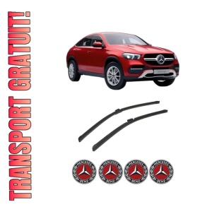 Set stergatoare auto MERCEDES-BENZ GLE Coupe (C167) din 2019-2023, pentru parbriz auto, 2 bucati, Bosch 0, din cauciuc siliconat rezistent, 4 Stickere Auto MERCEDES-BENZ
