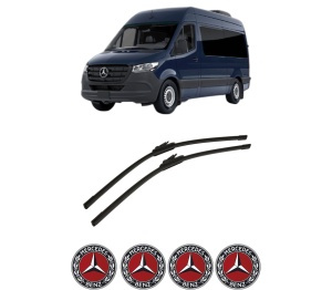 Set stergatoare auto MERCEDES-BENZ SPRINTER 3,5-t Van (B907, B910) din 2018-2025, pentru parbriz auto, 2 bucati, Bosch Aerotwin, din cauciuc siliconat rezistent, 4 Stickere Auto MERCEDES-BENZ - Img 2