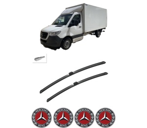 Set stergatoare auto MERCEDES-BENZ SPRINTER 5-t Platform/Chassis (B907) din 2018-2022, pentru parbriz auto, 2 bucati, Bosch Aerotwin, din cauciuc siliconat rezistent, 4 Stickere Auto MERCEDES-BENZ - Img 2