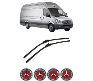 Set stergatoare auto MERCEDES-BENZ SPRINTER 5-t Van (B906) din 2006-2018, pentru parbriz auto, 2 bucati, Bosch Aerotwin, din cauciuc siliconat rezistent, 4 Stickere Auto MERCEDES-BENZ - Img 2