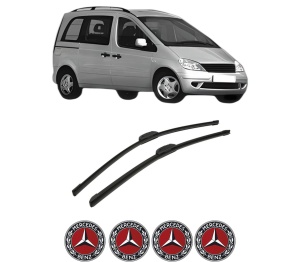Set stergatoare auto MERCEDES-BENZ VANEO (414) din 2002-2005, pentru parbriz auto, 2 bucati, Bosch Aerotwin Retrofit, din cauciuc siliconat rezistent, 4 Stickere Auto MERCEDES-BENZ - Img 2