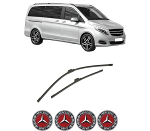 Set stergatoare auto MERCEDES-BENZ VITO Mixto (Double Cabin) (W447) din 2014-2021, pentru parbriz auto, 2 bucati, Bosch Aerotwin, din cauciuc siliconat rezistent, 4 Stickere Auto MERCEDES-BENZ - Img 2