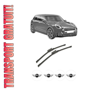 Set stergatoare auto MINI MINI CLUBMAN (R55) din 2007-2014, pentru parbriz auto, 2 bucati, Bosch Aerotwin, din cauciuc siliconat rezistent, 4 Stickere Auto MINI