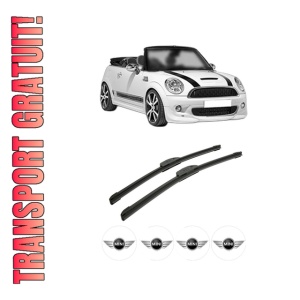 Set stergatoare auto MINI MINI Convertible (R57) din 2007-2015, pentru parbriz auto, 2 bucati, Bosch Aerotwin Retrofit, din cauciuc siliconat rezistent, 4 Stickere Auto MINI