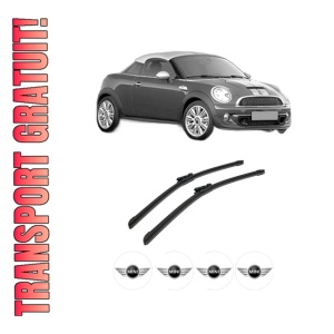 Set stergatoare auto MINI MINI Coupe (R58) din 2010-2015, pentru parbriz auto, 2 bucati, Bosch Aerotwin, din cauciuc siliconat rezistent, 4 Stickere Auto MINI