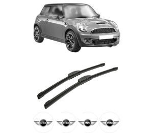 Set stergatoare auto MINI MINI (R56) din 2006-2013, pentru parbriz auto, 2 bucati, Bosch Aerotwin Retrofit, din cauciuc siliconat rezistent, 4 Stickere Auto MINI - Img 2