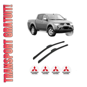 Set stergatoare auto MITSUBISHI L200 / TRITON (KA_T, KB_T) din 2005-2015, pentru parbriz auto, 2 bucati, Bosch Aerotwin Retrofit, din cauciuc siliconat rezistent, 4 Stickere Auto MITSUBISHI