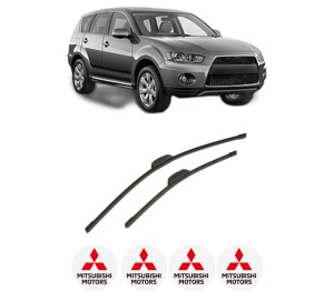 Set stergatoare auto MITSUBISHI OUTLANDER III (GG_W, GF_W, ZJ, ZL, ZK) din 2012-2022, pentru parbriz auto, 2 bucati, Bosch Aerotwin Retrofit, din cauciuc siliconat rezistent, 4 Stickere Auto MITSUBISHI - Img 2