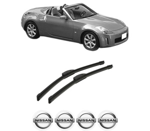 Set stergatoare auto NISSAN 350Z Roadster (Z33) din 2004-2009, pentru parbriz auto, 2 bucati, Bosch Aerotwin Retrofit, din cauciuc siliconat rezistent, 4 Stickere Auto NISSAN - Img 2