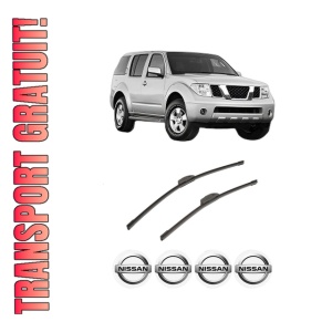 Set stergatoare auto NISSAN PATHFINDER III (R51) din 2005-2010, pentru parbriz auto, 2 bucati, Bosch Aerotwin Retrofit, din cauciuc siliconat rezistent, 4 Stickere Auto NISSAN