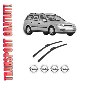 Set stergatoare auto OPEL ASTRA G Estate (T98) din 1998-2004, pentru parbriz auto, 2 bucati, Bosch Aerotwin Retrofit, din cauciuc siliconat rezistent, 4 Stickere Auto OPEL