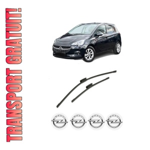 Set stergatoare auto OPEL CORSA E (X15) din 2014-2019, pentru parbriz auto, 2 bucati, Bosch Aerotwin Multi, din cauciuc siliconat rezistent, 4 Stickere Auto OPEL