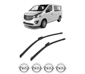 Set stergatoare auto OPEL VIVARO B Van (X82) din 2014-2019, pentru parbriz auto, 2 bucati, Bosch Aerotwin Multi, din cauciuc siliconat rezistent, 4 Stickere Auto OPEL - Img 2