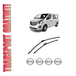 Set stergatoare auto OPEL VIVARO B Van (X82) din 2014-2019, pentru parbriz auto, 2 bucati, Bosch Aerotwin, din cauciuc siliconat rezistent, 4 Stickere Auto OPEL